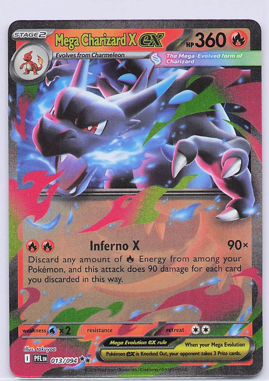 Mega Charizard X ex Holo Double Rare ME02: Phantasmal Flames 013/094 NM