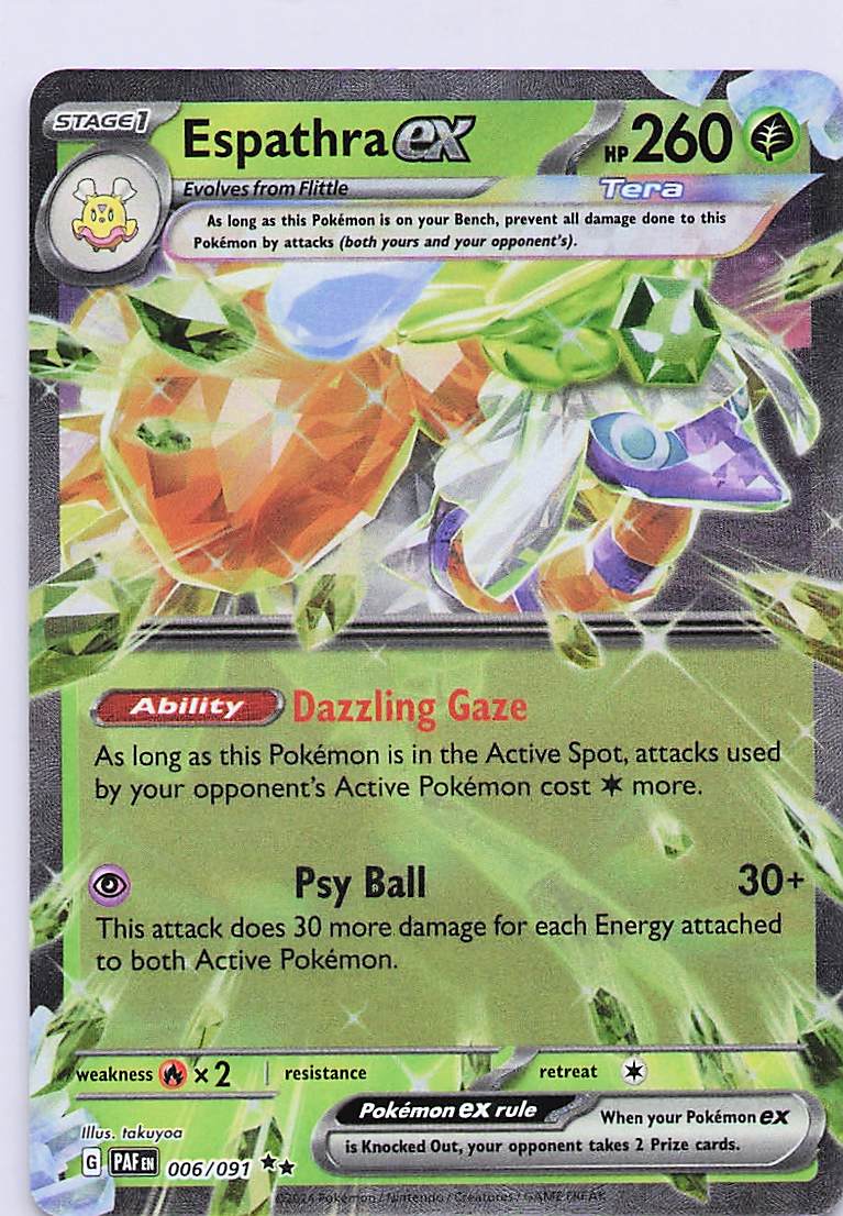 Espathra ex Holo Double Rare SV: Paldean Fates 006/091 NM