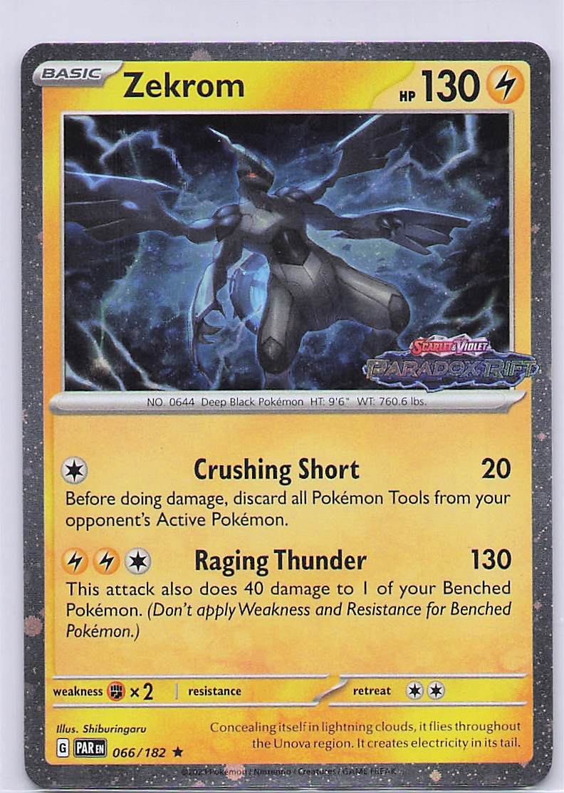 Zekrom Holo Rare SV04: Paradox Rift 066/182 NM