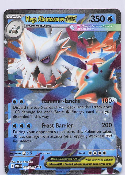 Mega Abomasnow ex Holo Double Rare ME01: Mega Evolution 036/132 NM