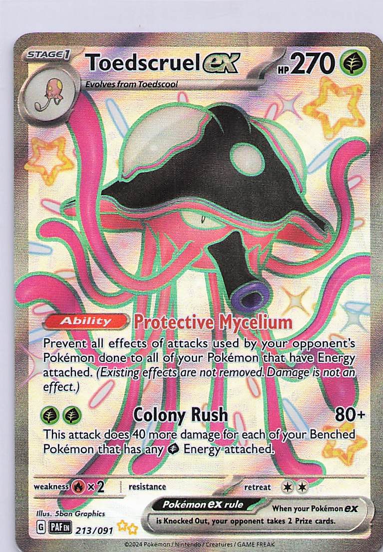 Toedscruel ex Holo Shiny Ultra Rare SV: Paldean Fates 213/091 NM
